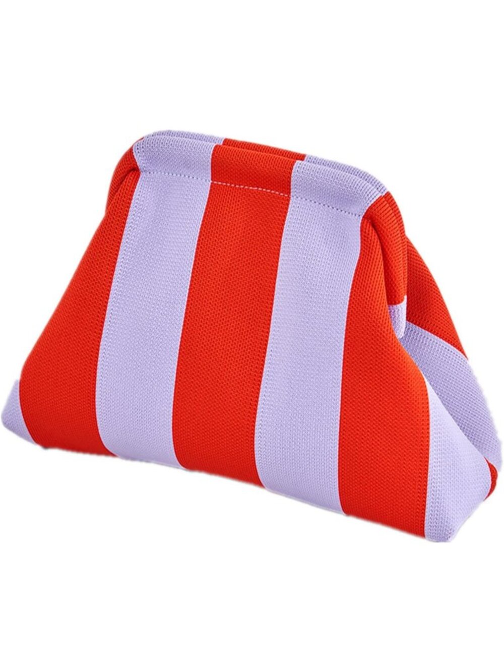 Women's Purple Red Clutch Purses Dumpling Striped Summer Beach Evening Handbag